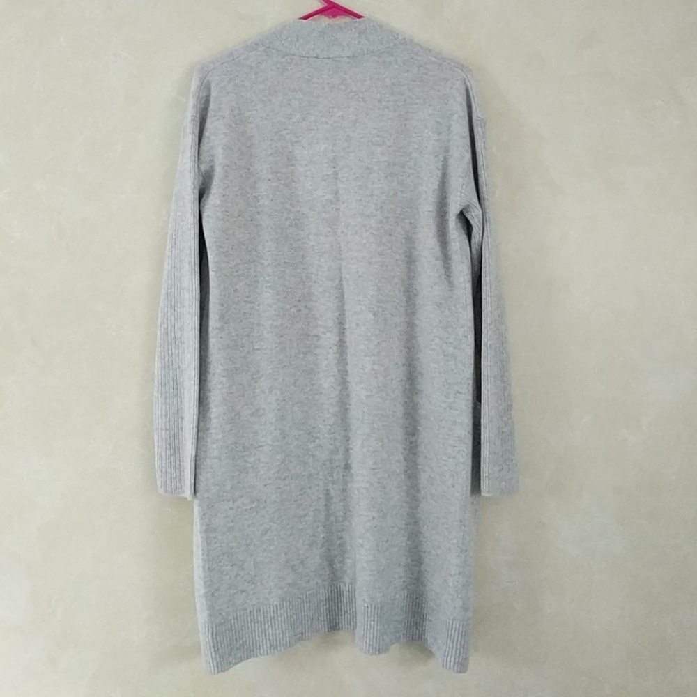 Theory Rib Sleeve 100% Cashmere Cardigan Gray - Picture 2 of 7